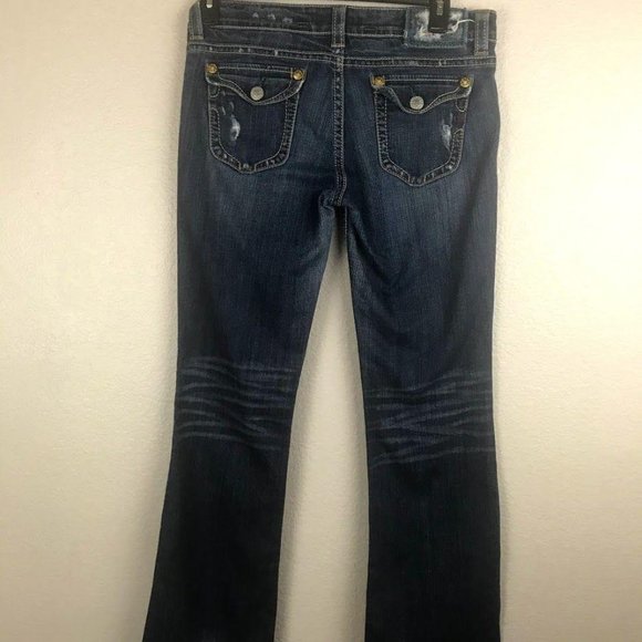 Mek Denim Distressed Bootcut Jeans - Picture 1 of 8